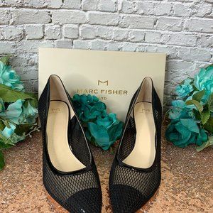 NEW Marc Fisher LTD Womens Zesty Mesh Block Dress Heels Black